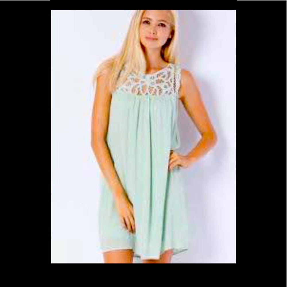 NWT dress, a pale greenish color exactly like pic. MComfortable and cute.